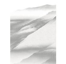 Illustration av ett dimmigt bergslandskap