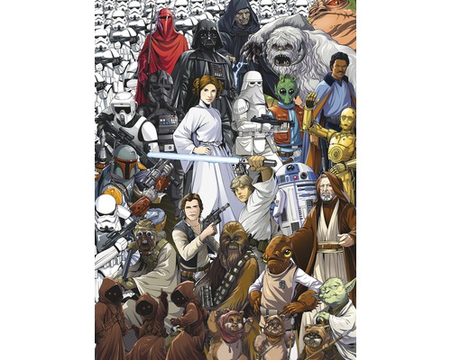 Fototapet KOMAR Star Wars Classic cartoon collage wide 4 delar 180x280cm 4-4111