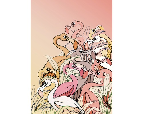 Fototapet KOMAR Flamingo Sand Lillys 4 delar 200x280cm DX4-012