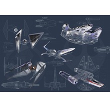 Fototapet KOMAR Star Wars blueprint dark 8 delar 400x280cm DX8-077