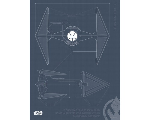 Poster KOMAR Blueprint Sith TIE Fighter 30x40cm