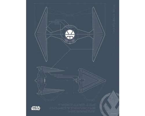 Poster KOMAR Blueprint Sith TIE Fighter 40x50cm