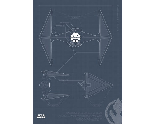 Poster KOMAR Blueprint Sith TIE Fighter 50x70cm
