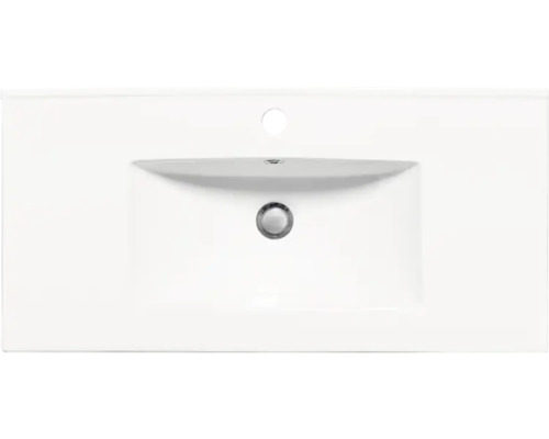 Tvättställ av sanitetskeramik med överlopp och kranhål