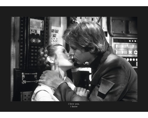Poster KOMAR Classic Leia Han Kiss Quote 70x50cm