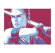Illustration av en kvinna med ett ljussvärd