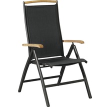 Positionsstol HILLERSTORP Nydala aluminium textilene teak svart
