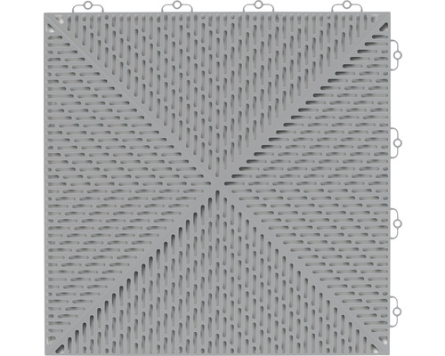 Golvplatta BERGO Unique Stone Grey System 2 38x38cm Grå golvplatta med dräneringsmönster