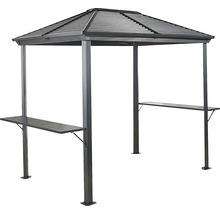 Trädgårdspaviljong med förvaringsbord