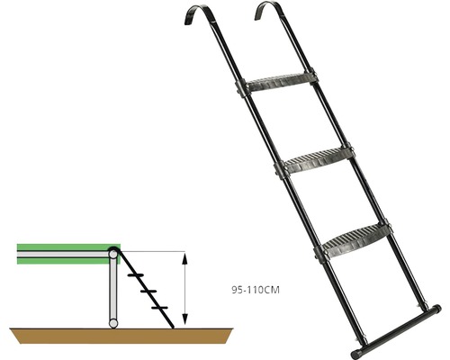 Poolstege med fyra steg och monteringsanvisningar