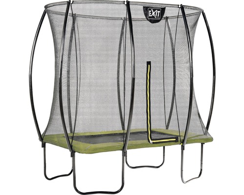Rektangulär trädgårdstrampolin med säkerhetsnät