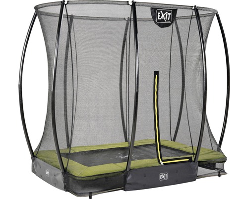 Rektangulär trädgårdstrampolin med säkerhetsnät