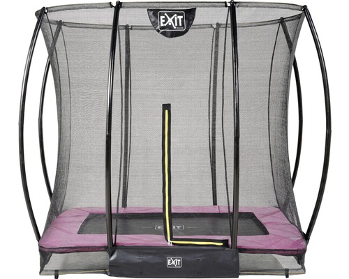 Rektangulär studsmatta för trädgården med säkerhetsnät