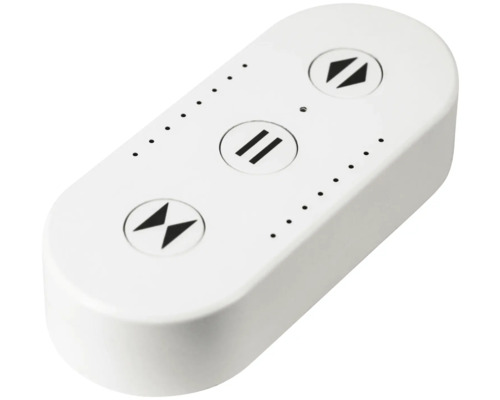 Vit fjärrkontroll med knappar för belysning