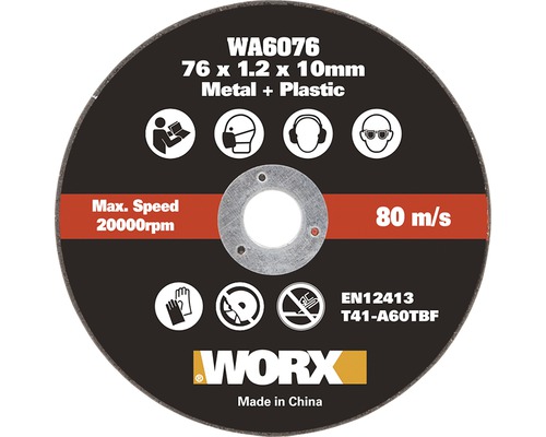 Worx kapskiva för metall och plast, 76 x 1,2 x 10 millimeter