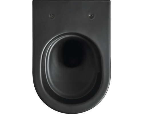 Vägghängd toalett med djup spolning i keramik, ovanifrån