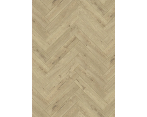 Ljust laminatgolv med fiskbensmönster