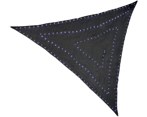 Triangulärt solsegel med integrerade lampor för utomhusbruk