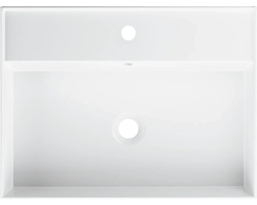 Tvättställ av sanitetskeramik med blandarhål och överlopp