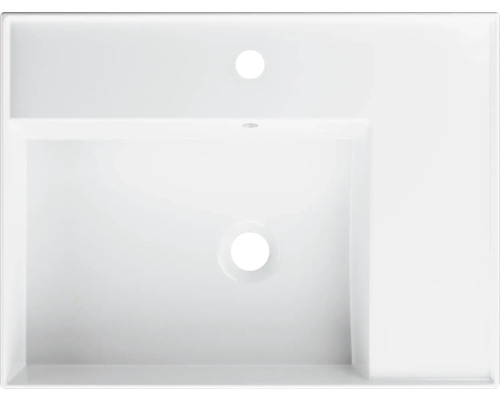 Tvättställ i keramik med kranhål och överlopp