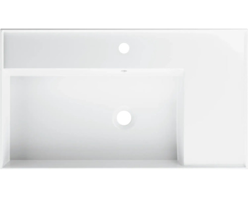 Tvättställ i keramik med kranhål och överfyllnadsskydd