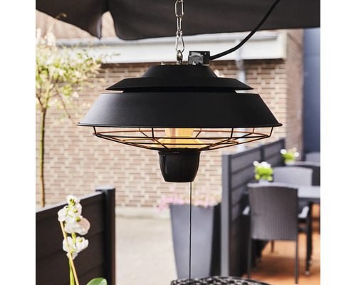 Hängande uteplatsvärmare med stålbur för utomhusbruk