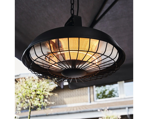 Hängande terrassvärmare med skyddsgaller för utomhusbruk