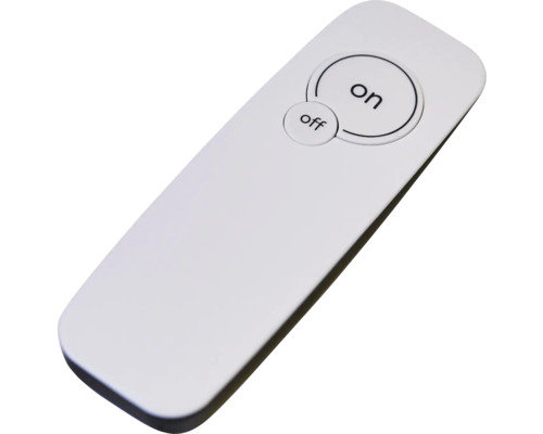 Vit fjärrkontroll med på- och avstängningsknapp för styrning av enheter
