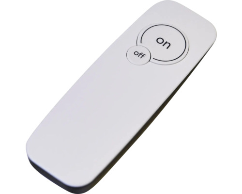 Vit fjärrkontroll med på- och av-knapp