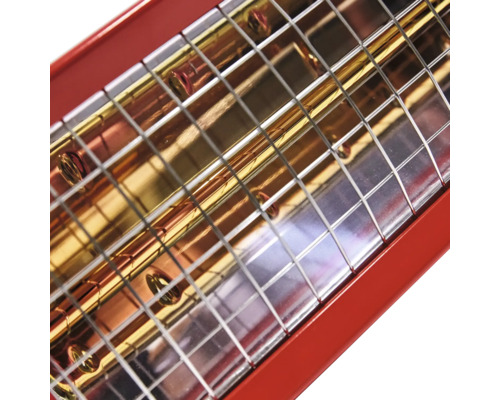 Närbild av en infraröd värmare med skyddsgaller