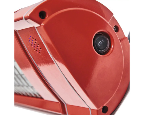 Närbild av en terrassvärmares ändstycke med strömbrytare