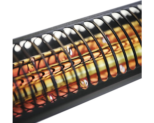 Närbild av värmelampa med metallgaller