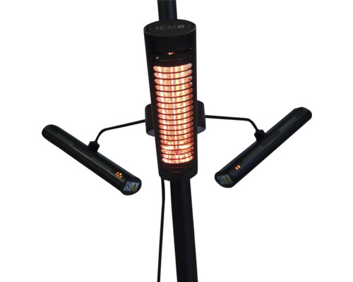 Värmelampa med två LED-lampor för utomhusbruk