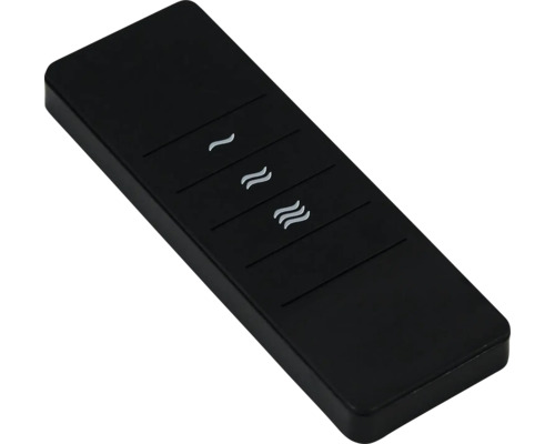 Svart fjärrkontroll med tre nivåer för ventilationsstyrning