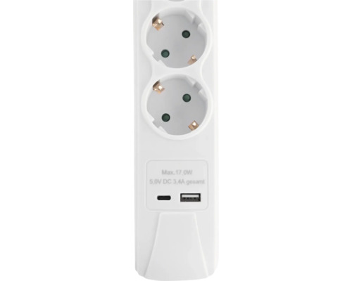 Grenuttag med två uttag och två USB-portar
