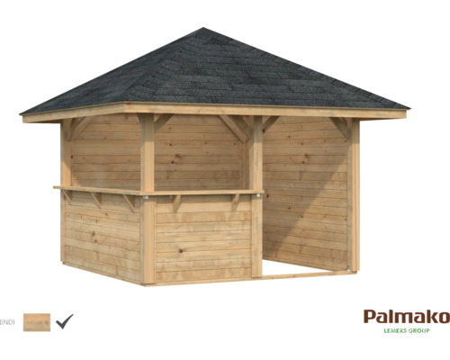 Paviljong PALMAKO Bianca 8,3m² 300x300cm brun doppgrundad