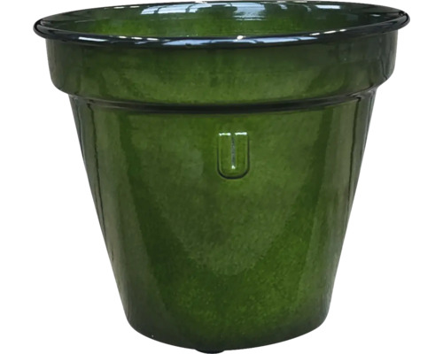 Grön keramisk blomkruka