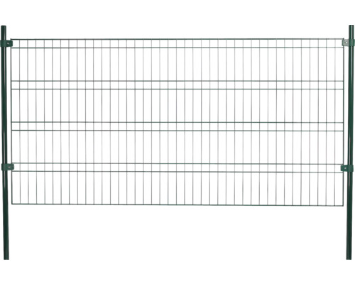 Panelstängselset HORTUS 4 moduler 200x100cm grön Dubbelstavsmatstängsel med stängselstolpar