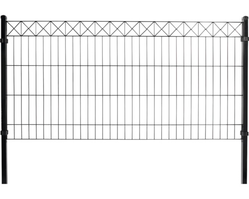 Panelstängsel HORTUS X-dekoration 75x200cm svart