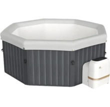 Uppblåsbar grå bubbelpool med styrenhet