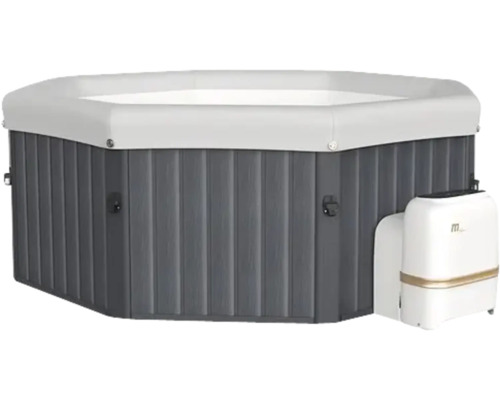 Åttakantig bubbelpool med lock och styrenhet