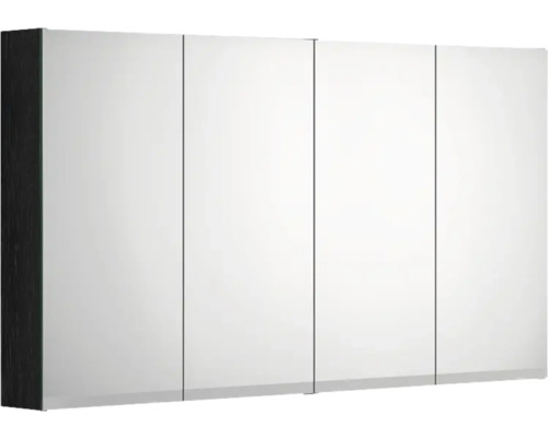 Spegelskåp med belysning GUSTAVSBERG Artic svart ask faner 120 cm LED IP44 Spegelskåp med fyra dörrar för badrummet