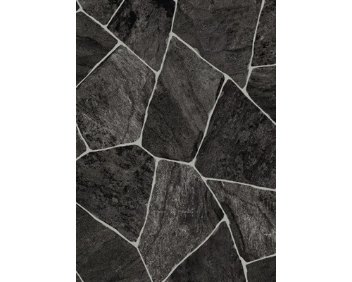 Vinylmatta Rubblestone antracit 3m bred (metervara) Golvplattor i oregelbunden stenlook