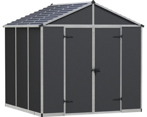 Trädgårdsbod med dubbeldörr och sadeltak