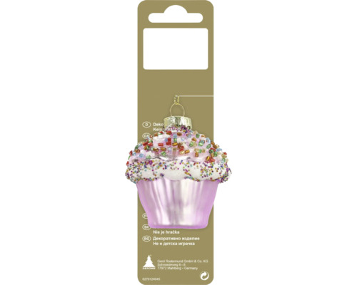 Julgranshänge cupcake glas 6,4cm