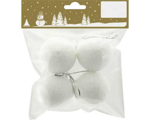 Juldekoration Snöbollar 4-pack 5cm vita