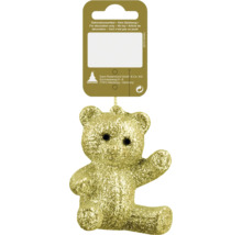 Glittrig teddybjörn som julgransprydnad