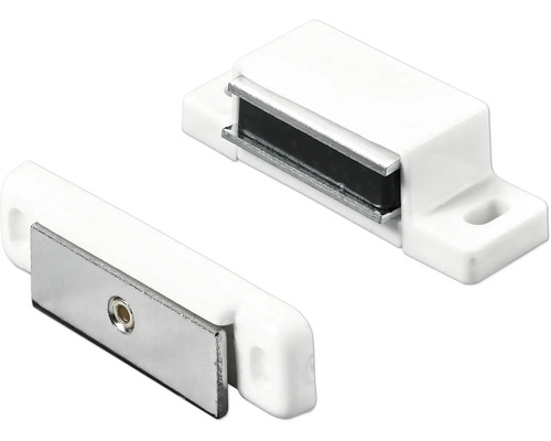 Två vita magnetiska spärrar