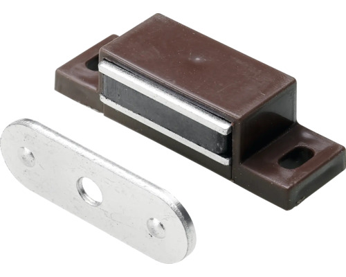 Magnetlås HETTICH 45x14x15mm 4kg förzinkat brun 10-pack Brun magnetlås med motstycke