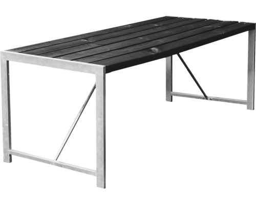 Picknickbord HORTUS H-modell svart grundmålat galvaniserad ram